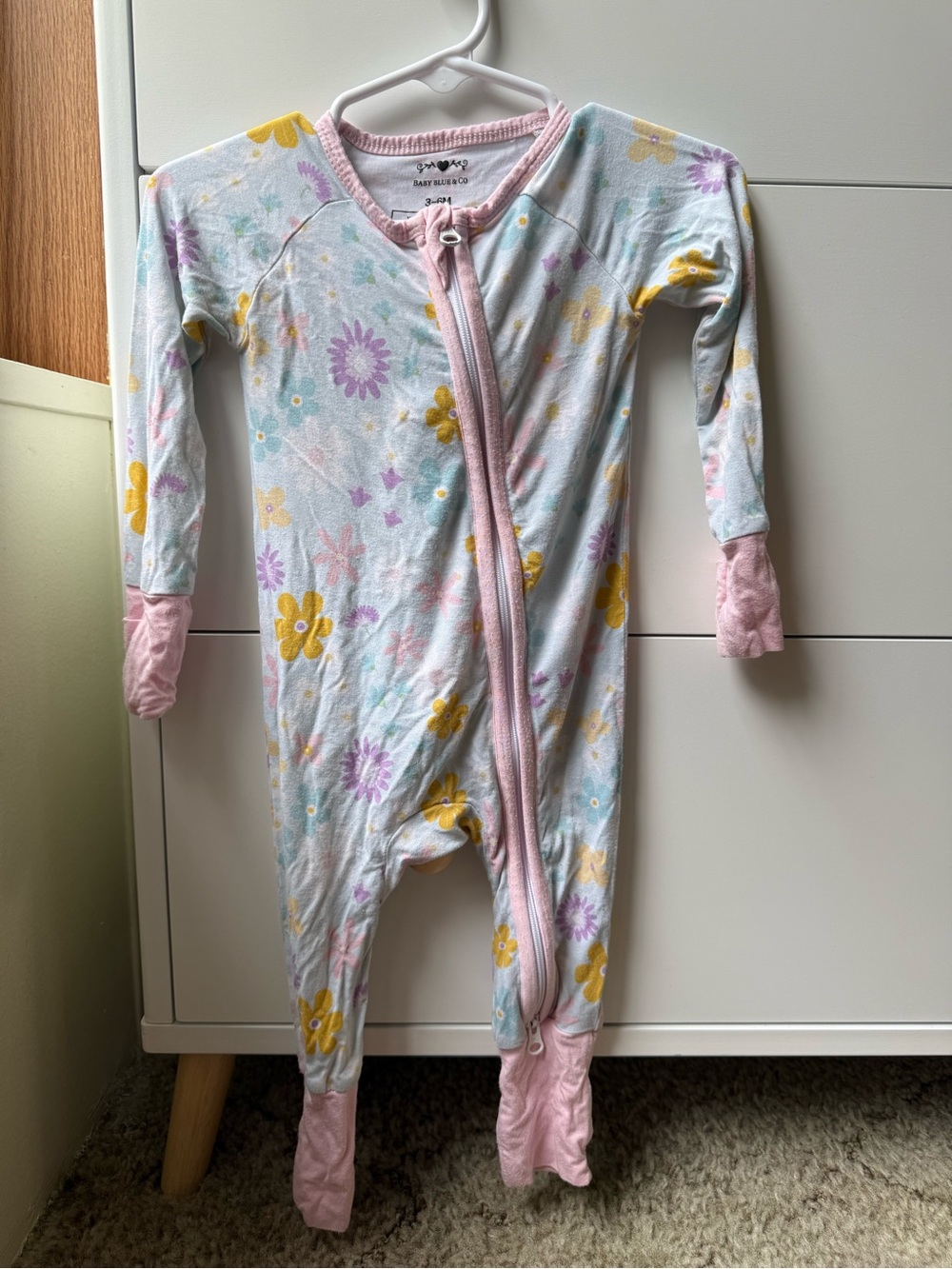 Baby Blue & Co floral bamboo zippy